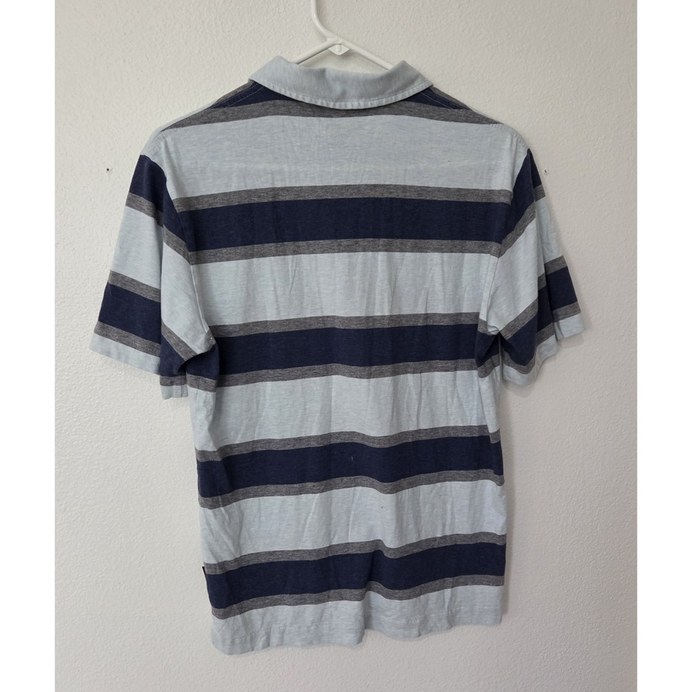 Patagonia Men's Blue Gray Striped Collared Polo Shirt Short Sleeve Preppy Small - Picture 3 of 9